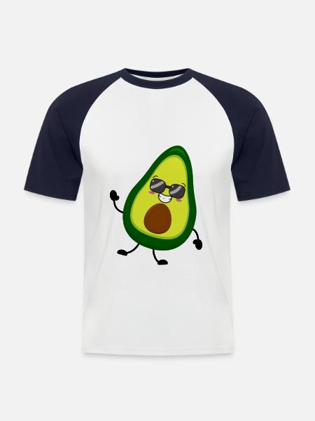 Avocado - Männer Baseball-T-Shirt - Weiß/Navy