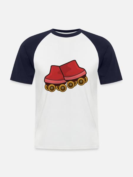 Roller skates roller skating - Men's Baseball T-Shirt - white/navy
