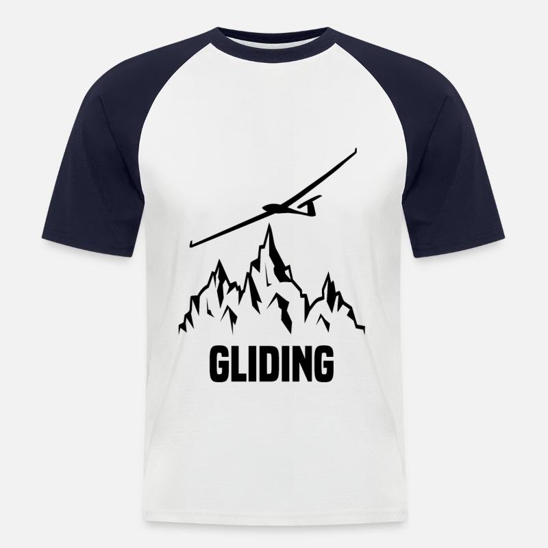 Glider glider pilot soaring - Men's Baseball T-Shirt - white/navy