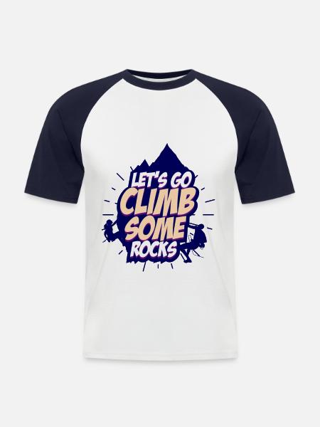 Klettern Kletterer - Männer Baseball-T-Shirt - Weiß/Navy