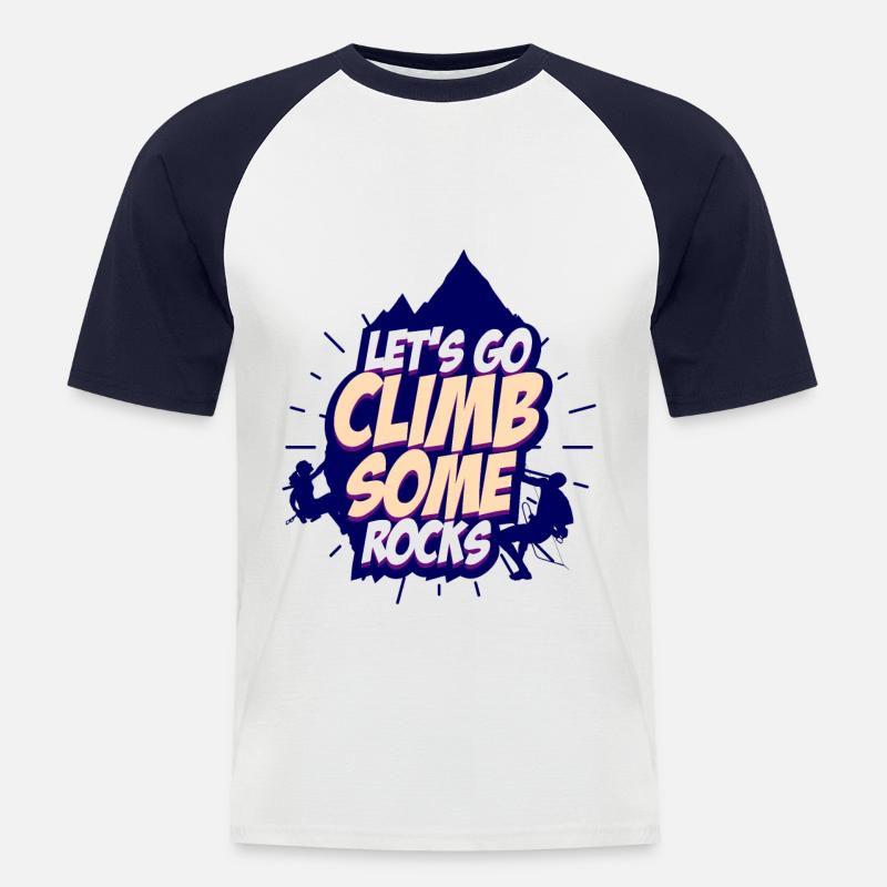 Klettern Kletterer - Männer Baseball-T-Shirt - Weiß/Navy