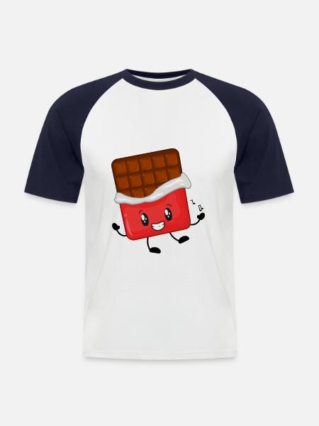 Chocolate music - Men's Baseball T-Shirt - white/navy