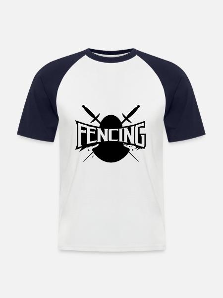 fencing - Men's Baseball T-Shirt - white/navy