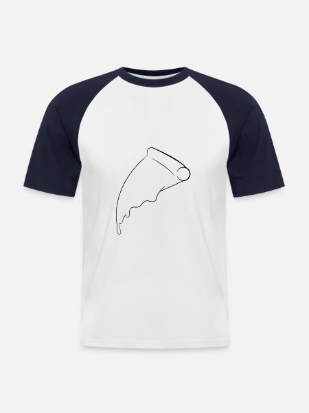 Pizza - Men's Baseball T-Shirt - white/navy