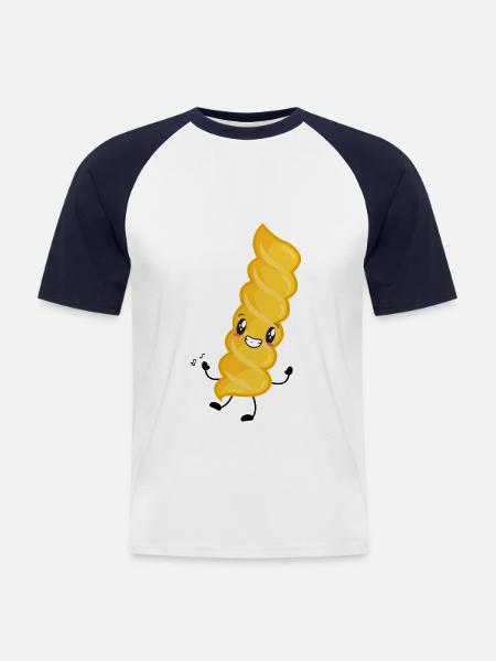 Fussili Noodle Pasta Music - Men's Baseball T-Shirt - white/navy