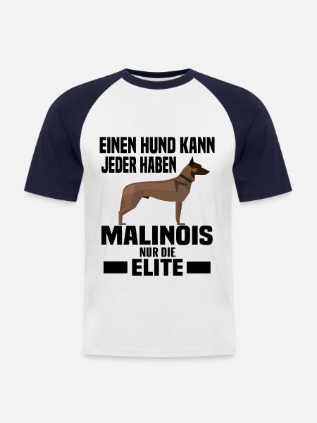 Belgian Malinois Agility Schutzhund - Männer Baseball-T-Shirt - Weiß/Navy