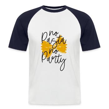 Pasta Nudeln - Männer Baseball-T-Shirt - Weiß/Navy - Vorne - Nik (191cm)