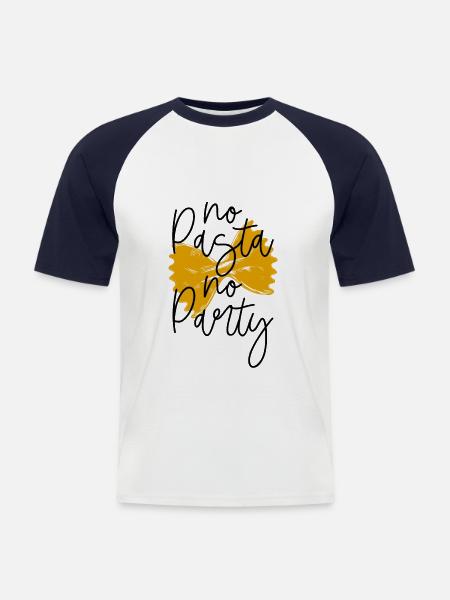 Pasta noodles - Men's Baseball T-Shirt - white/navy