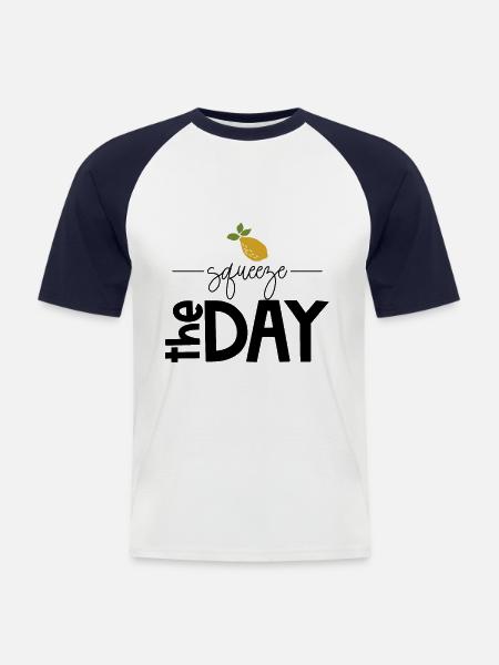 Lemon Motivation Quote - Men's Baseball T-Shirt - white/navy