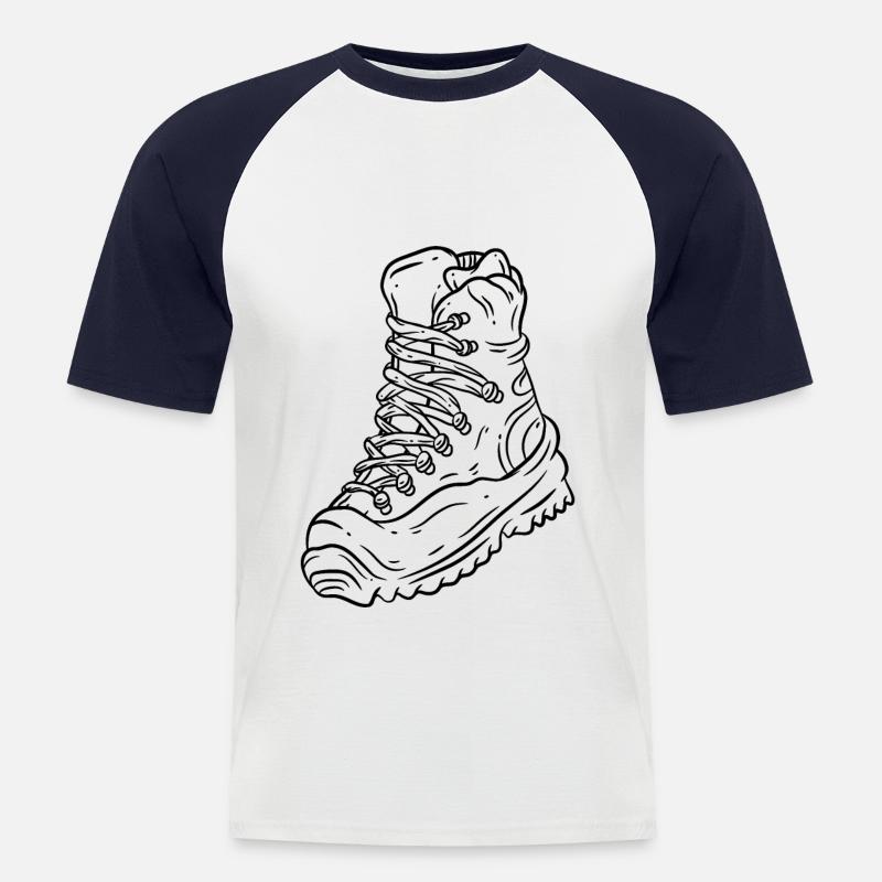 Wandern Wanderschuh - Männer Baseball-T-Shirt - Weiß/Navy