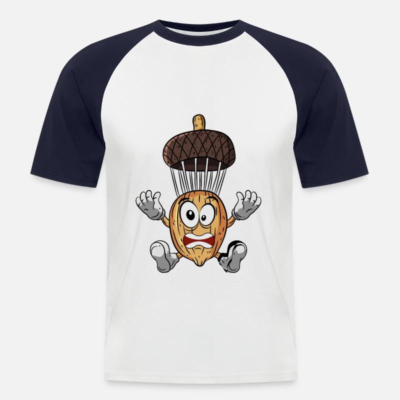 Eichel Fallschirmspringen - Männer Baseball-T-Shirt - Weiß/Navy