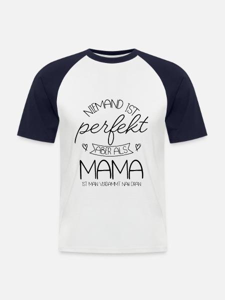 Mama - Männer Baseball-T-Shirt - Weiß/Navy