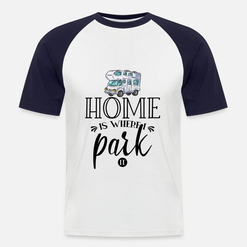 Wohnmobil Camping - Männer Baseball-T-Shirt - Weiß/Navy
