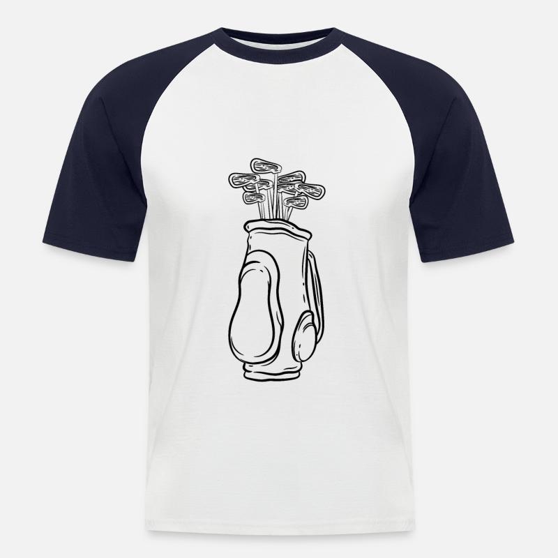 Golfer Golf - Männer Baseball-T-Shirt - Weiß/Navy