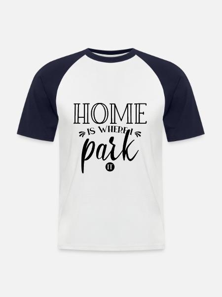 Camping motorhome - Men's Baseball T-Shirt - white/navy