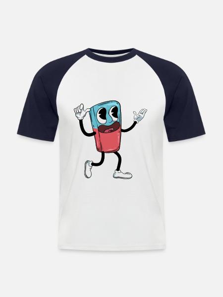 Eraser School - Men's Baseball T-Shirt - white/navy