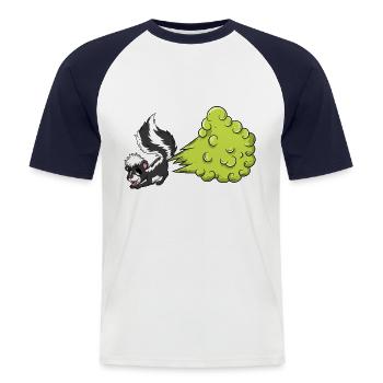 Stinktier Pups - Männer Baseball-T-Shirt - Weiß/Navy - Vorne - Nik (191cm)