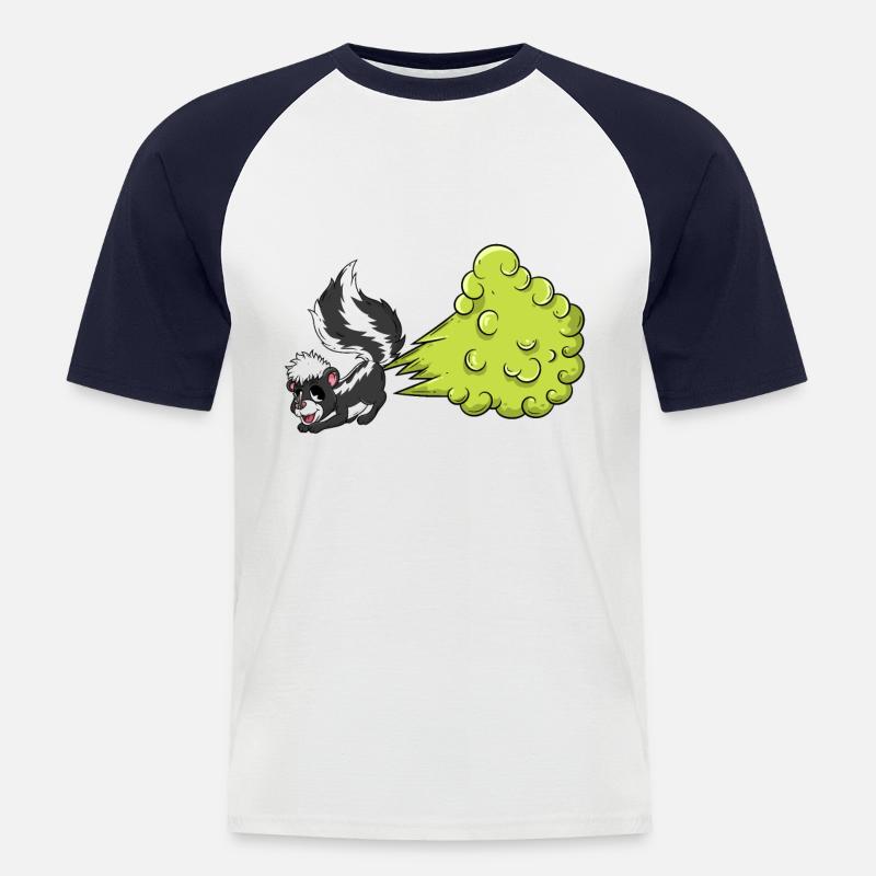 Stinktier Pups - Männer Baseball-T-Shirt - Weiß/Navy