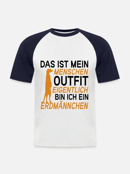 Erdmännchen Surikate Halloween Kostüm - Männer Baseball-T-Shirt - Weiß/Navy