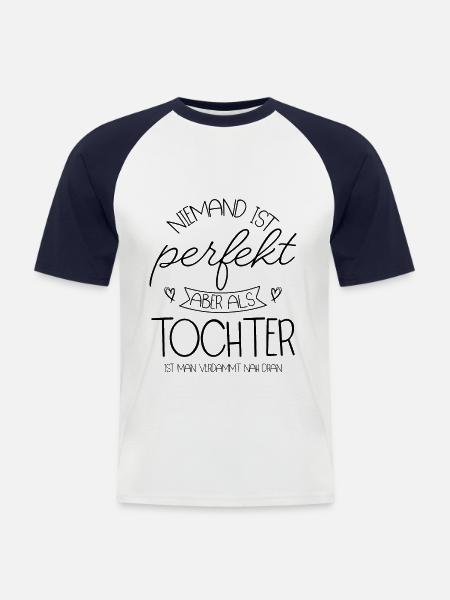 Tochter - Männer Baseball-T-Shirt - Weiß/Navy