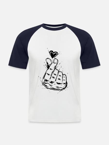 K-Pop - Men's Baseball T-Shirt - white/navy