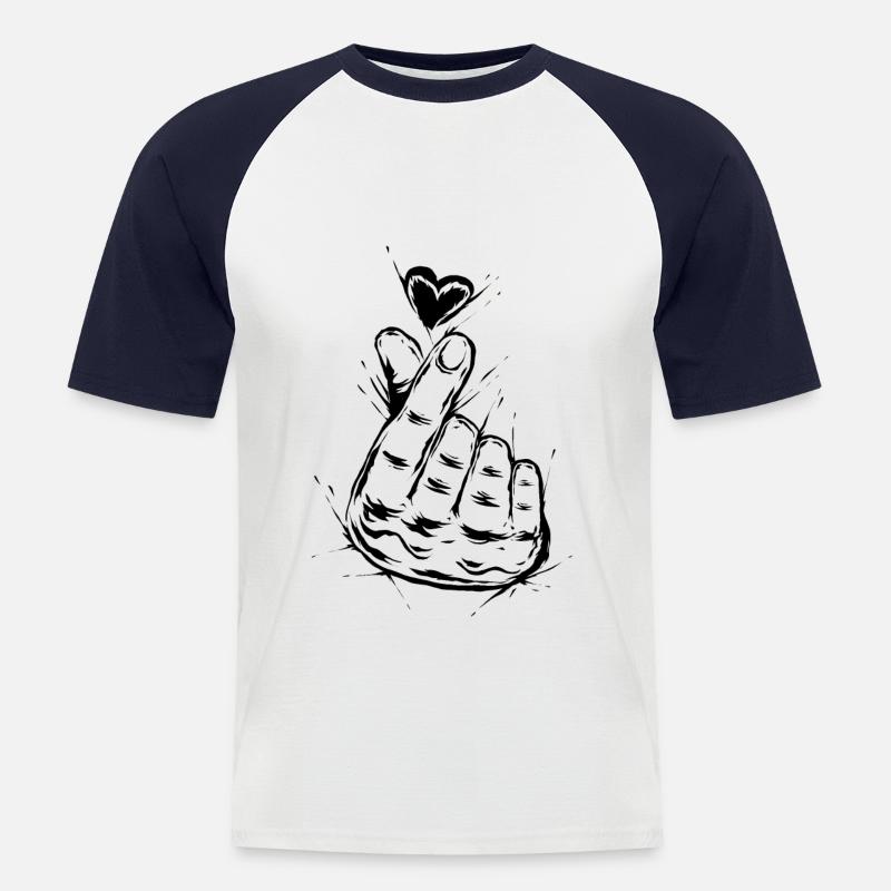 K-Pop - Männer Baseball-T-Shirt - Weiß/Navy