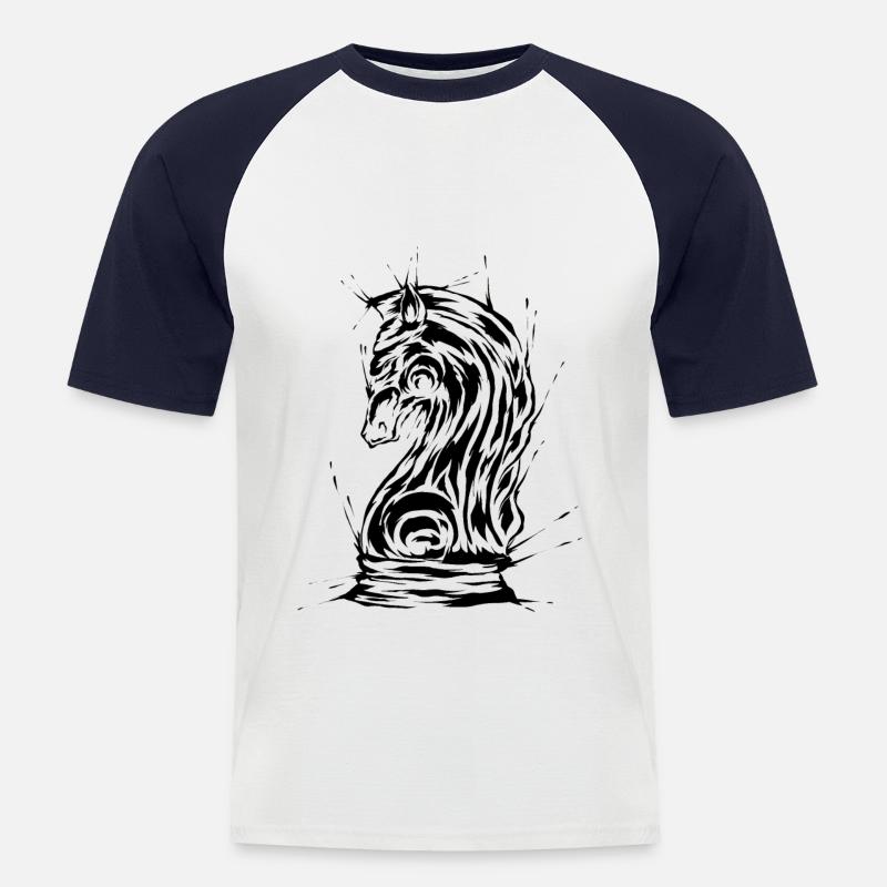 Chess Springer Chess Piece - Men's Baseball T-Shirt - white/navy