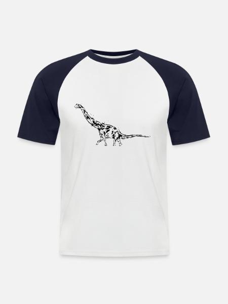 Brachiosaurus Dinosaurier - Männer Baseball-T-Shirt - Weiß/Navy