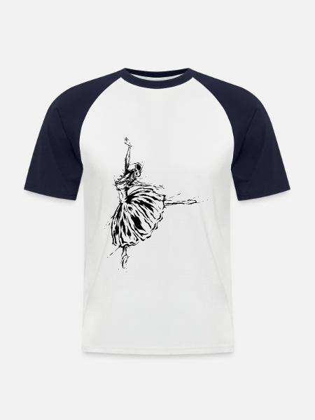 Ballet Dancer - Men's Baseball T-Shirt - white/navy
