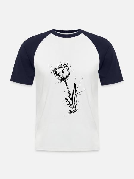 Tulip Flower - Men's Baseball T-Shirt - white/navy