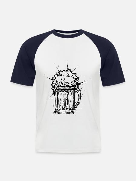 Beer - Men's Baseball T-Shirt - white/navy