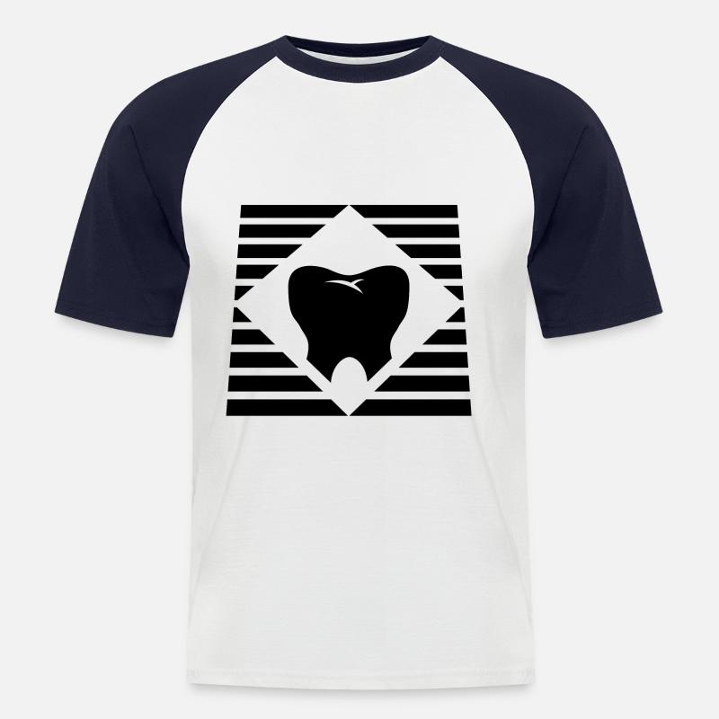 Zahnarzt - Männer Baseball-T-Shirt - Weiß/Navy