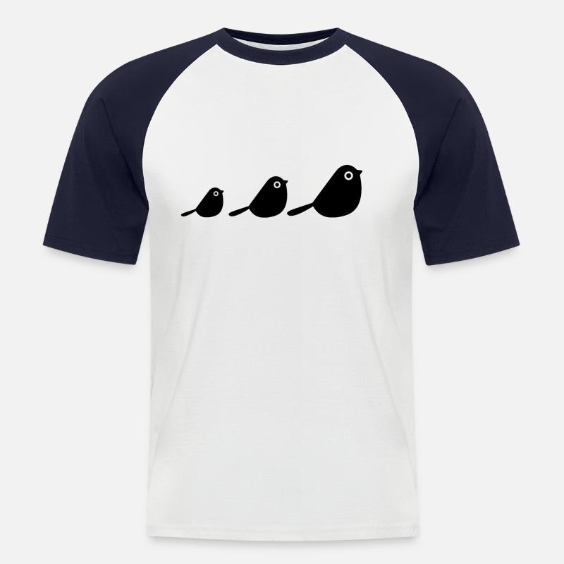 Vögel - Männer Baseball-T-Shirt - Weiß/Navy