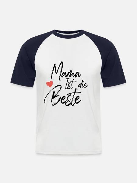 Mama ist die Beste - Männer Baseball-T-Shirt - Weiß/Navy