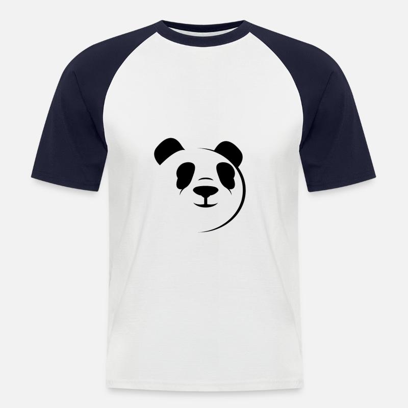 Panda - Männer Baseball-T-Shirt - Weiß/Navy