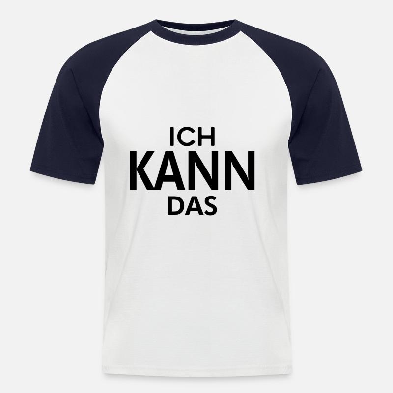 ich kann das MOTIVATION - Männer Baseball-T-Shirt - Weiß/Navy