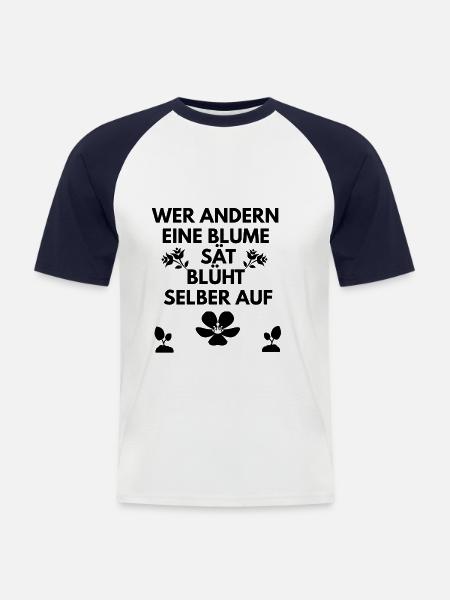 Blumen Spruch - Männer Baseball-T-Shirt - Weiß/Navy