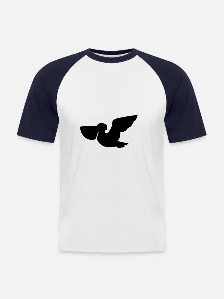 Pelikan Vogel - Männer Baseball-T-Shirt - Weiß/Navy