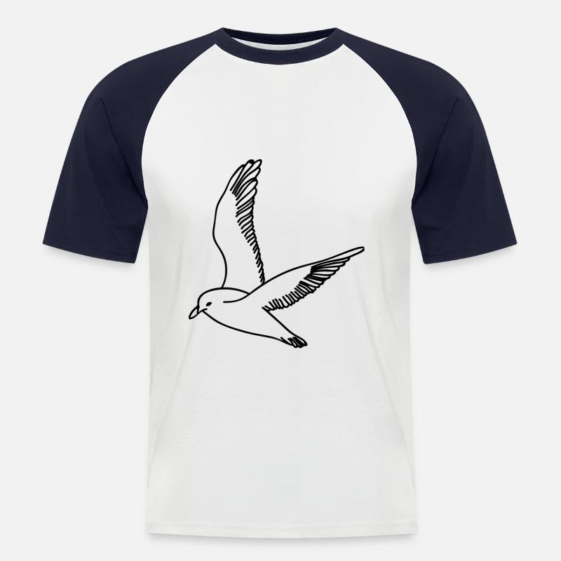 Möwe - Männer Baseball-T-Shirt - Weiß/Navy