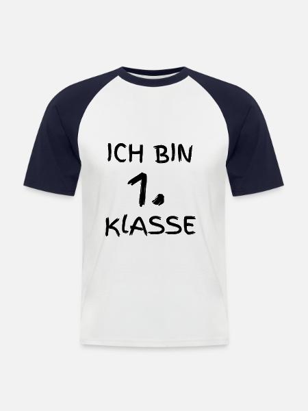 ich bin 1. Klasse - Männer Baseball-T-Shirt - Weiß/Navy