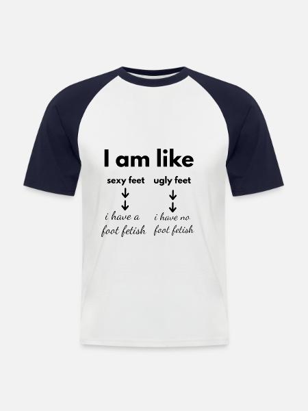 FOOT FETISH - Men's Baseball T-Shirt - white/navy