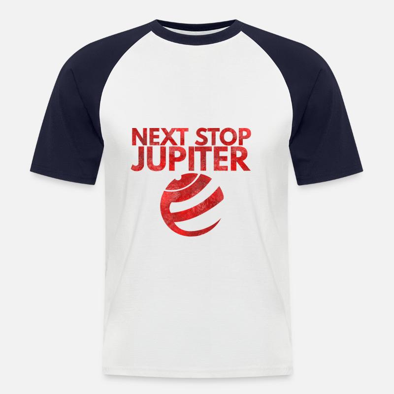 Next stop Jupiter - Männer Baseball-T-Shirt - Weiß/Navy