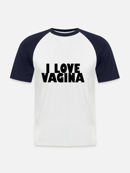 i love vagina - Men's Baseball T-Shirt - white/navy