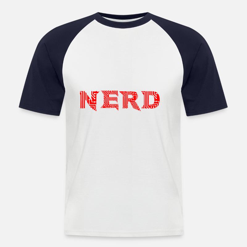 Computer nerd - Men's Baseball T-Shirt - white/navy