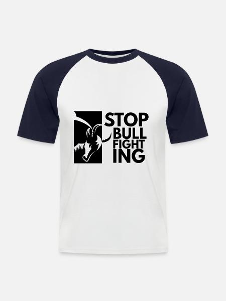 Stop the bullfights - Men's Baseball T-Shirt - white/navy
