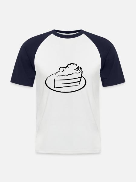 piece of cake - Men's Baseball T-Shirt - white/navy