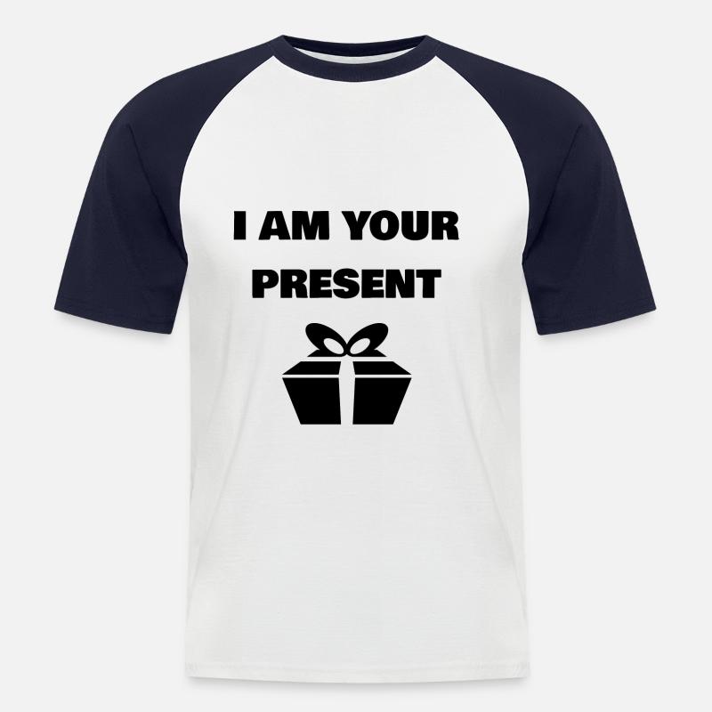 Lustige Geschenkidee - Männer Baseball-T-Shirt - Weiß/Navy