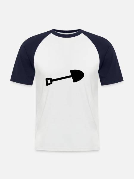 shovel - Men's Baseball T-Shirt - white/navy