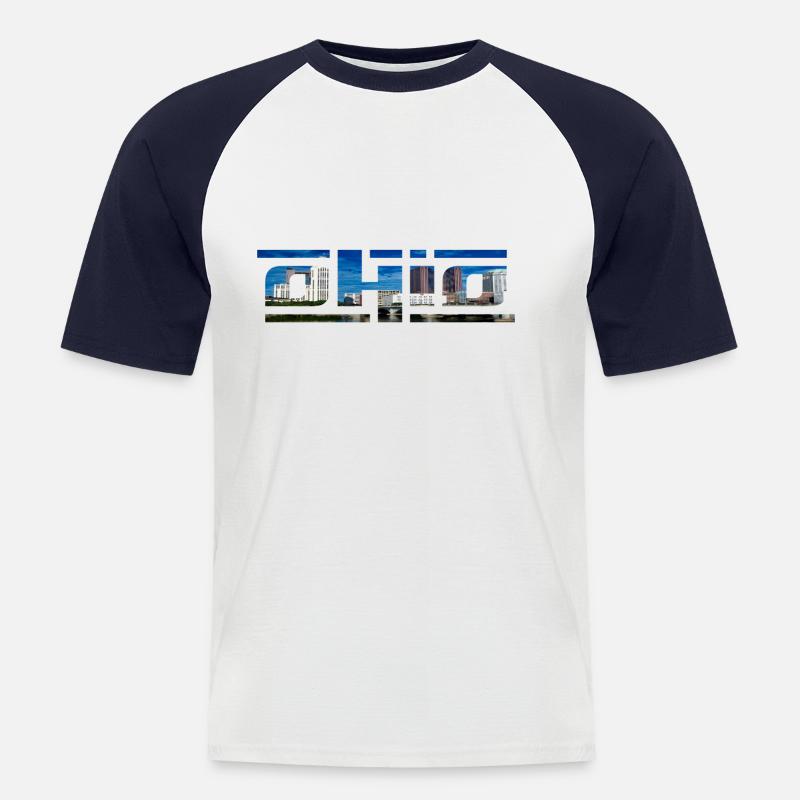 Ohio - Männer Baseball-T-Shirt - Weiß/Navy