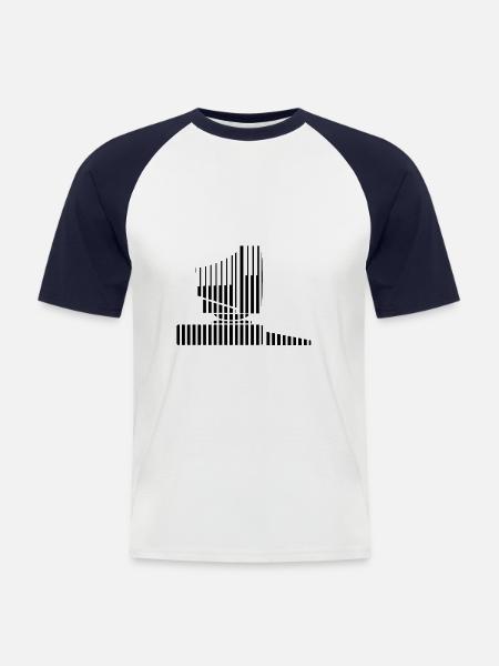 PC - Men's Baseball T-Shirt - white/navy